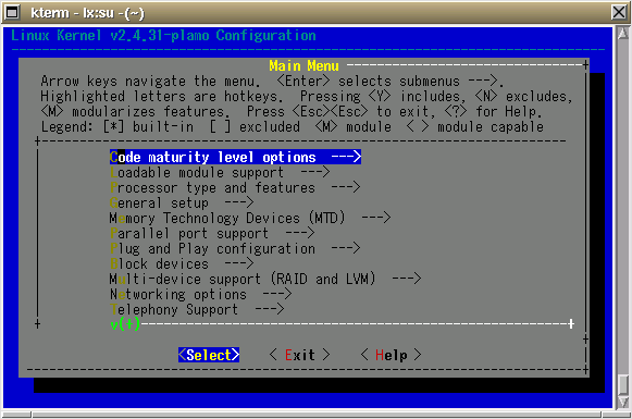 001 Linux Kernel v2.4.31-plamo Configuration